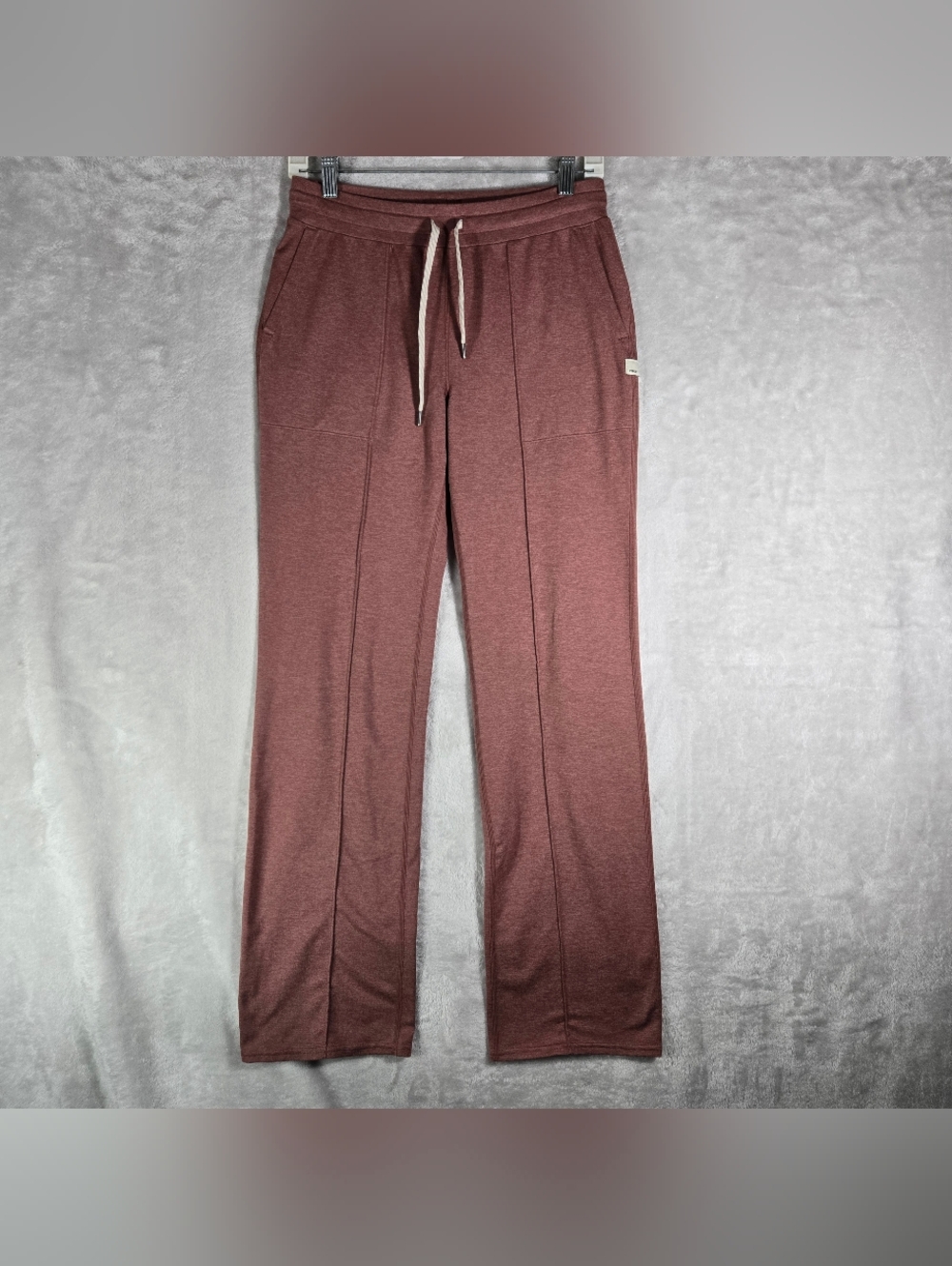 Vuori Womens Halo Wide Leg Flare Pants Small S Rosewood Heather Pink Gym Yoga
